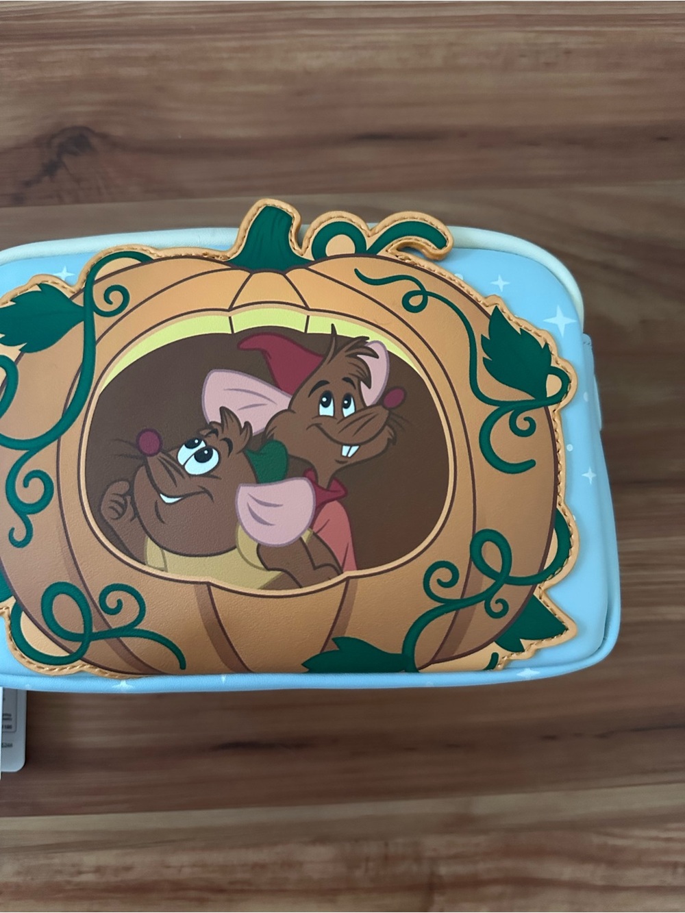 NWT Loungefly Disney Cinderella Gus and Jaq Pumpkin Cosmetic Bag - Picture 3 of 4